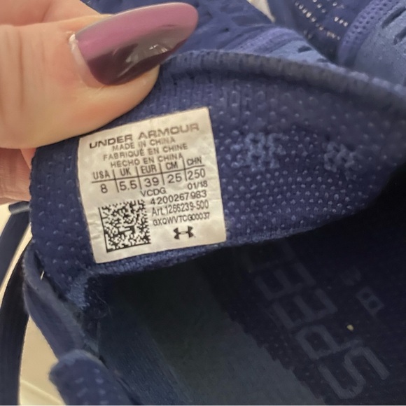 Under Armour Blue Kids Sneakers - Picture 6 of 6